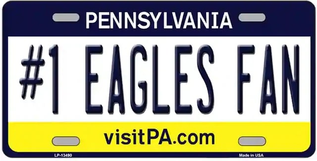 Number 1 Eagles Fan Novelty Metal License Plate