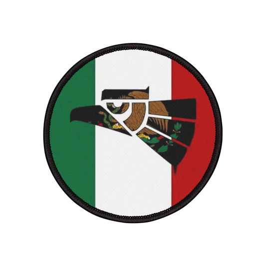 Round Mexican Eagle Iron-On Patches
