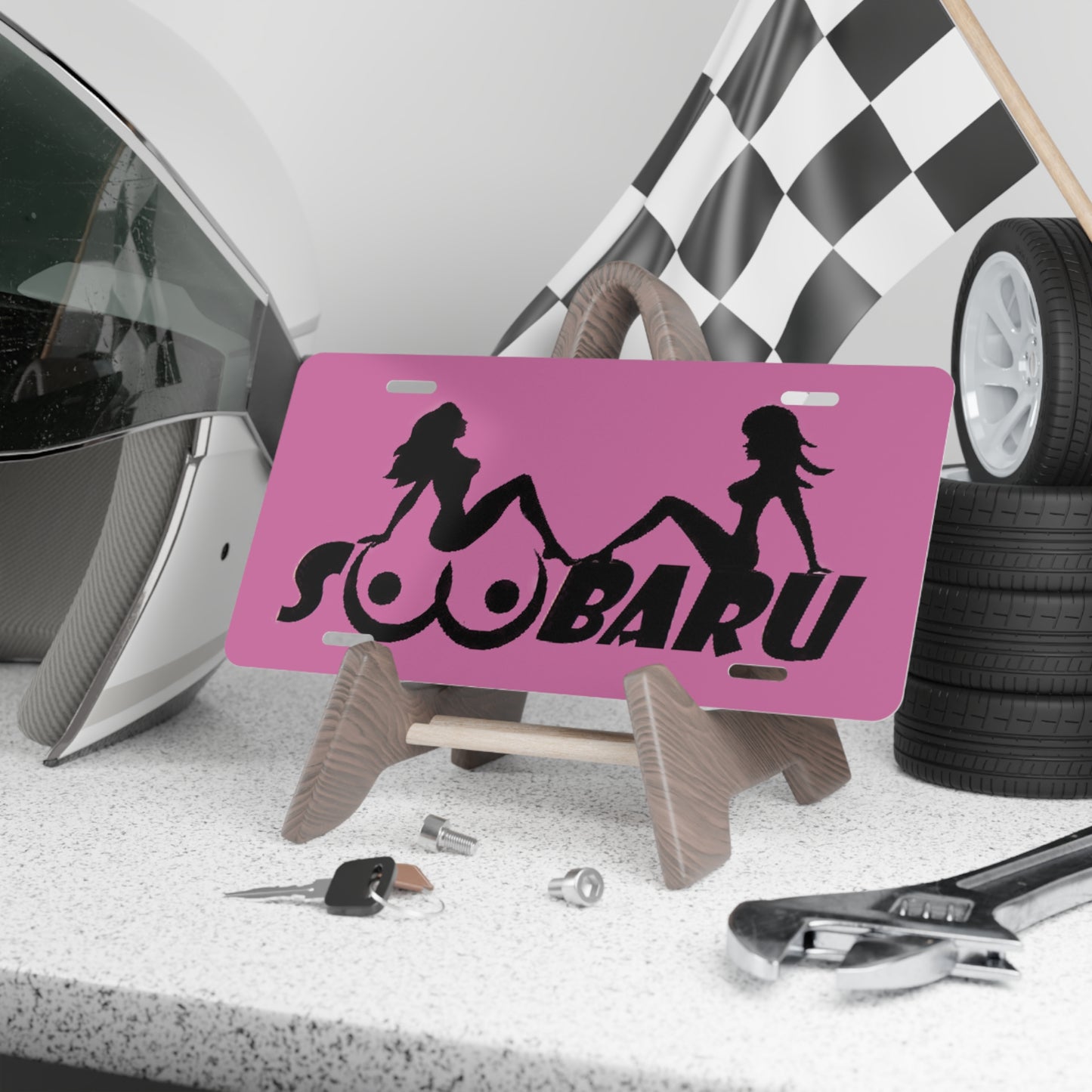 Soobaru Mudflap Girls Pink Vanity License Plate