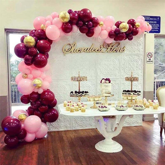 112 pcs Red Rose Gold Birthday Pink Latex Balloon Garland Arch Kit For Girls Wedding Party Decoration Baby Showers Girl Birthday Party Ballons Decoration for Girls