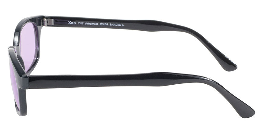 Left Angle Sunglasses KD'S Black FRAME/LIGHT PURPLE LENS