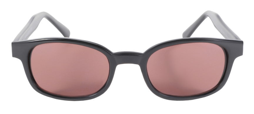 Front View Sunglasses KD'S MATTE Black FRAME/ROSE LENS