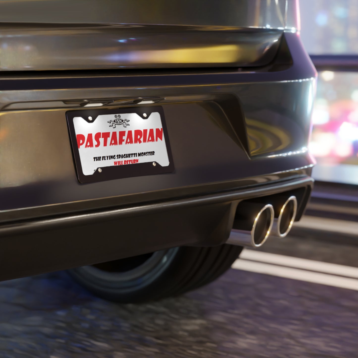 Flying Spaghetti Monster Pastafarian Vanity License Plate