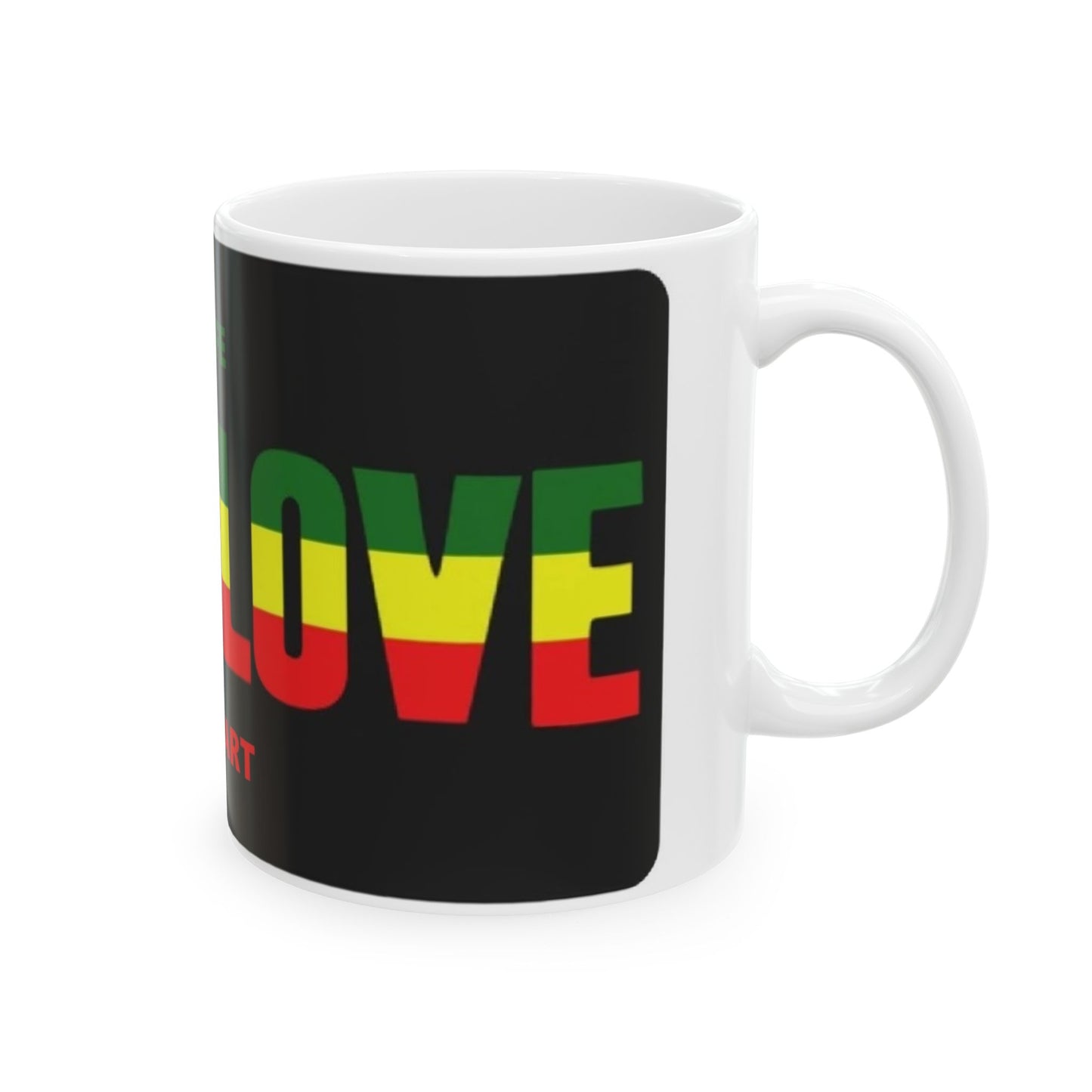 Left Side One Love Jamaica Marley Rasta 11 Oz. Ceramic Mug