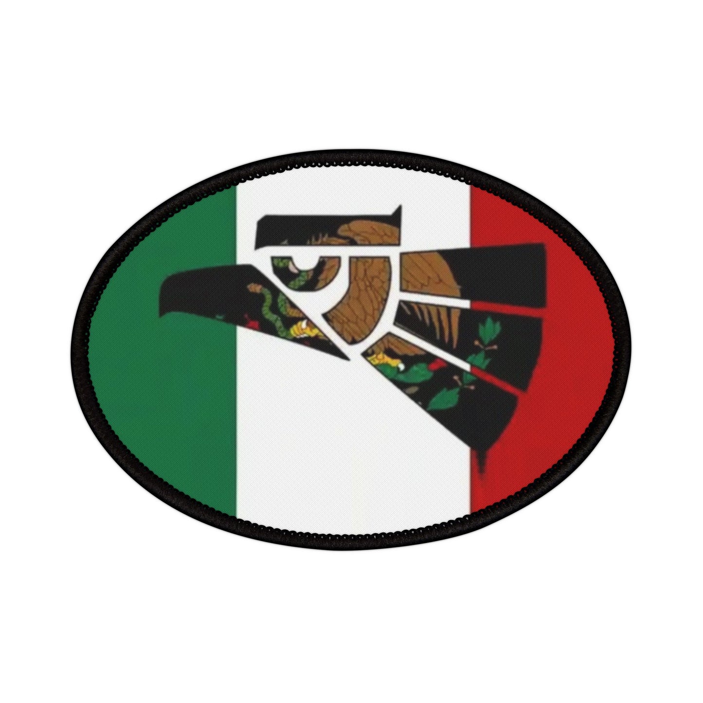 Oval Mexican Eagle Iron-On Patch
