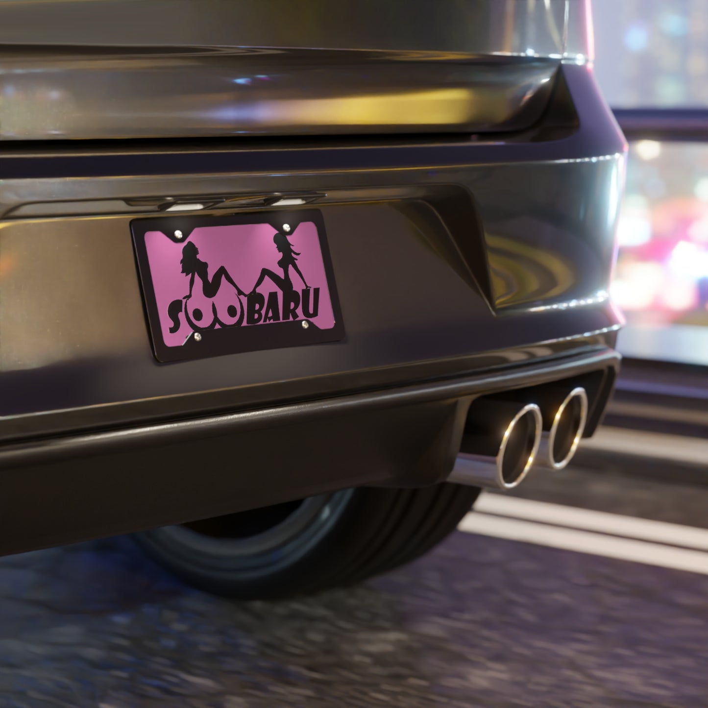 Soobaru Mudflap Girls Pink Vanity License Plate