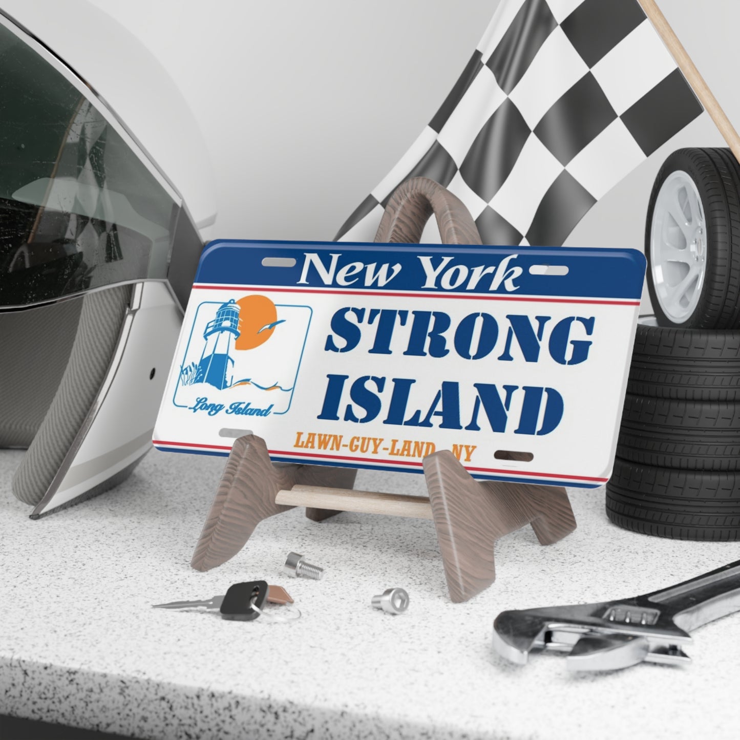 Long Island NY - Strong Island Lawn Guy Land Vanity License Plate
