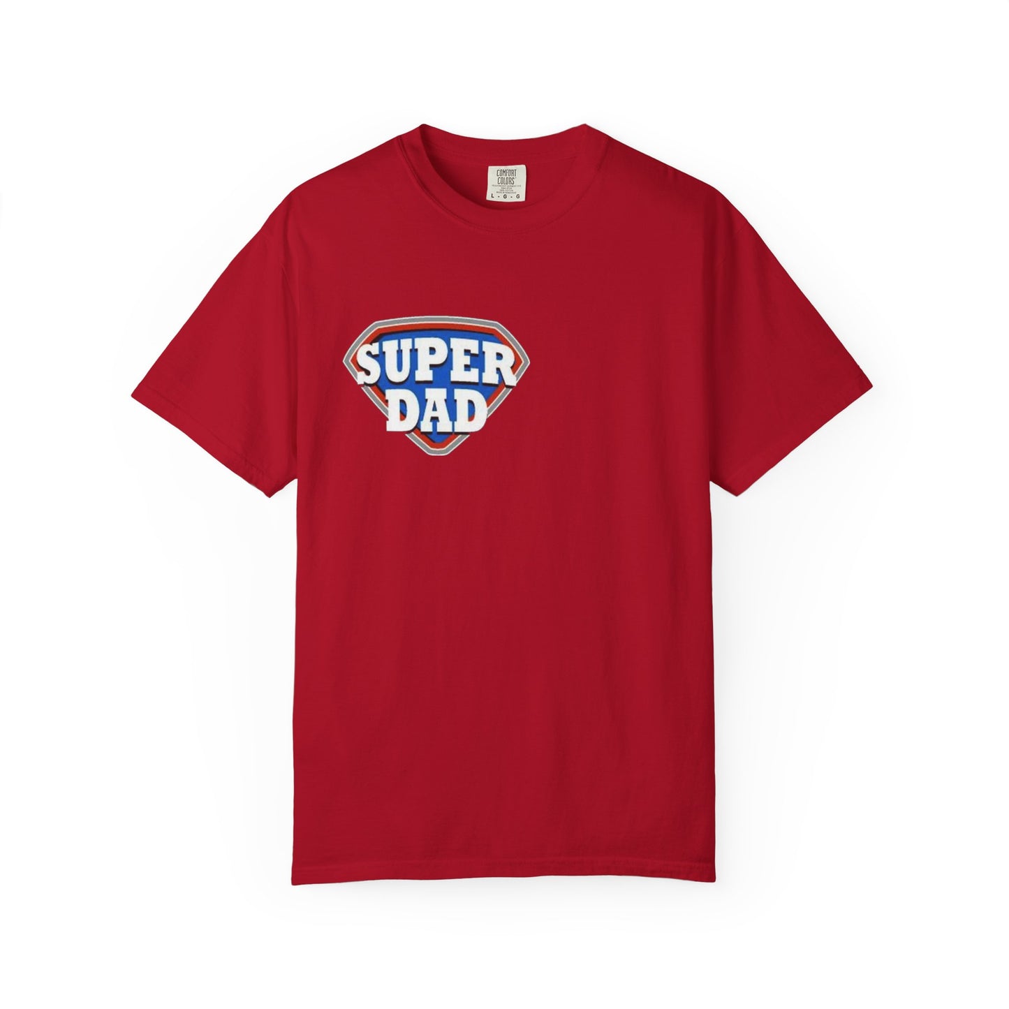 Super Dad Garment-Dyed T-shirt,. Unique Dad Apparel Red