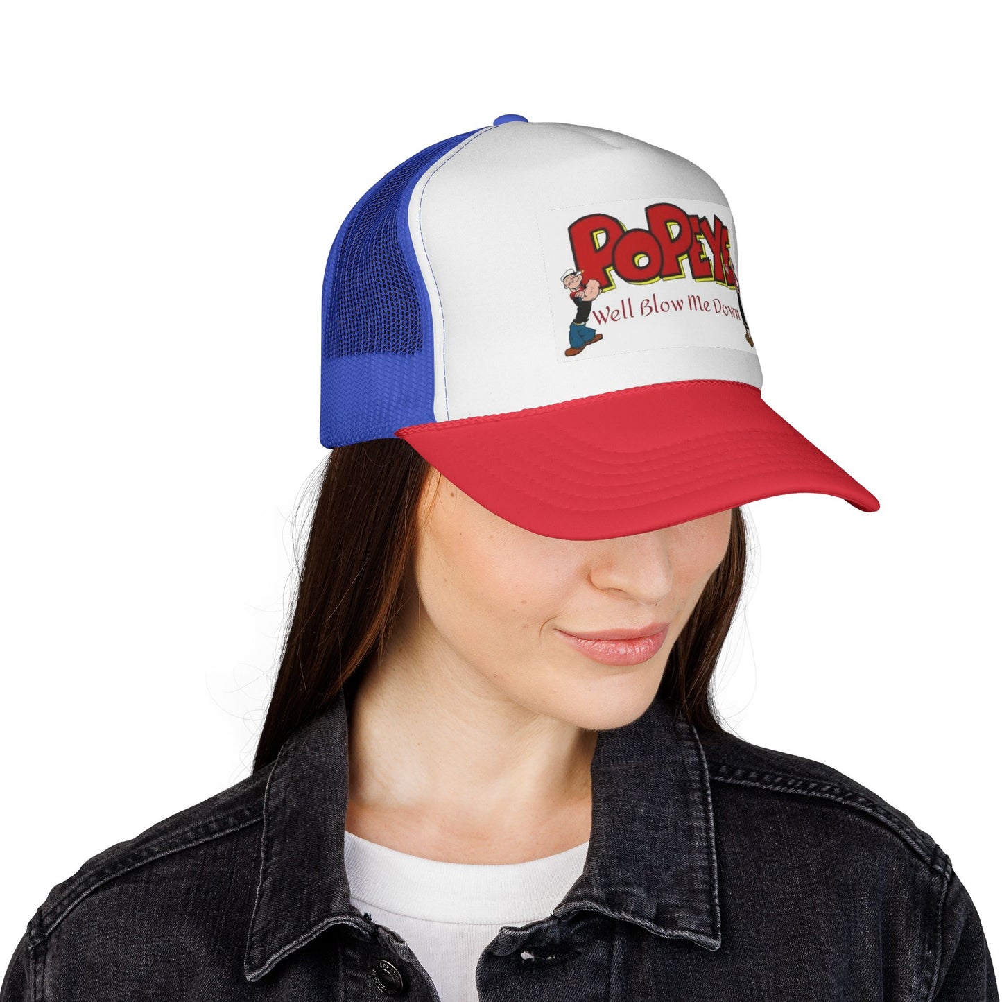 Popeye Trucker Cap, "Well Blow Me Down" Gift for Comic Lovers, Casual Outdoor Accessory