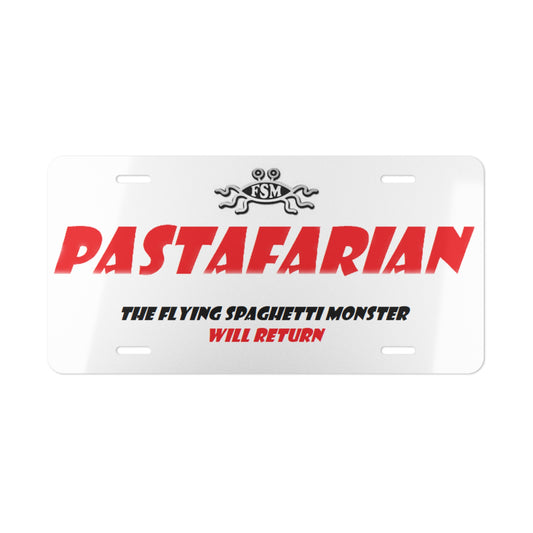 Flying Spaghetti Monster Pastafarian Vanity License Plate
