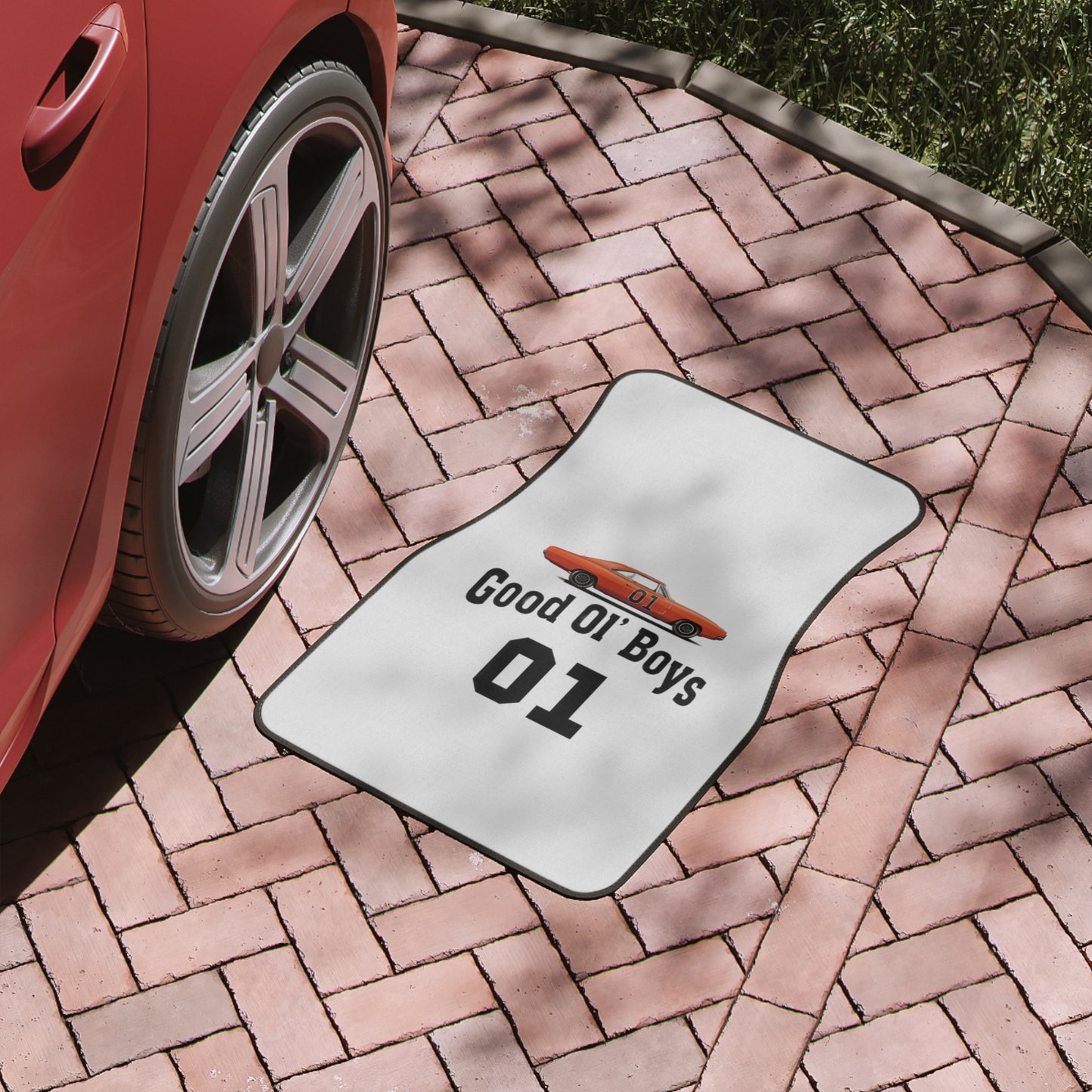 Good Ol Boys White Car Floor Mat, 1pc
