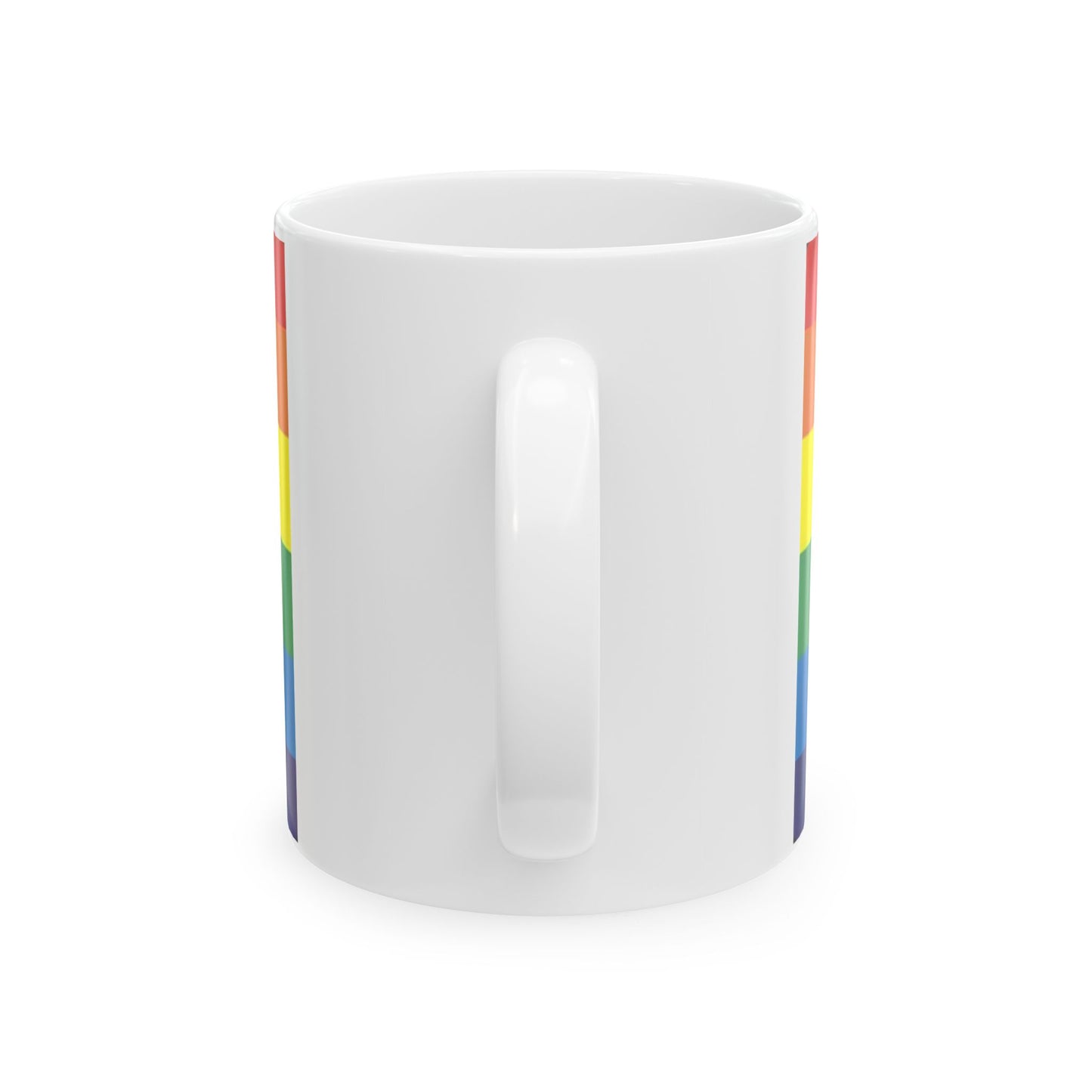 Handle Side View Smiley Face Rainbow 11 Oz. Ceramic Mug