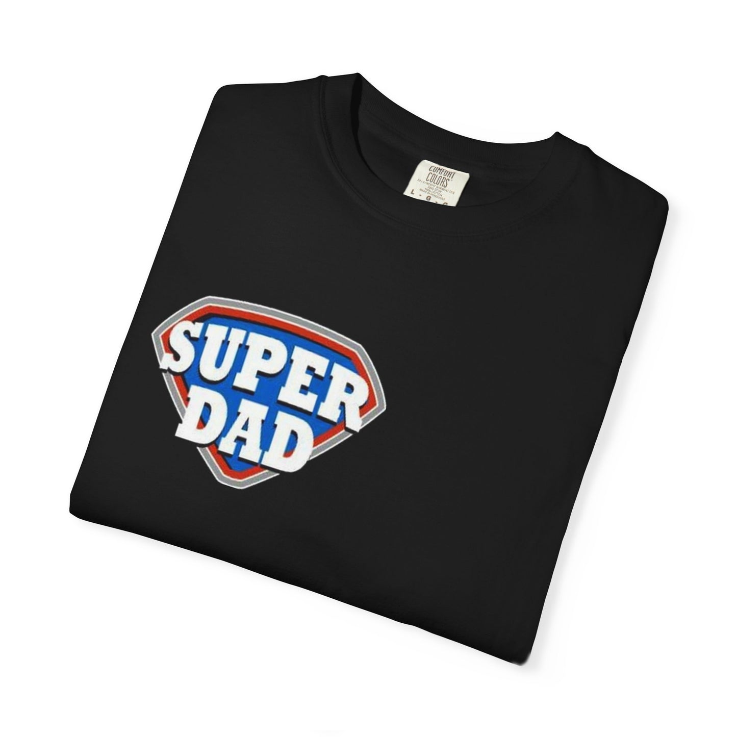 Super Dad Garment-Dyed T-shirt,. Unique Dad Apparel Black