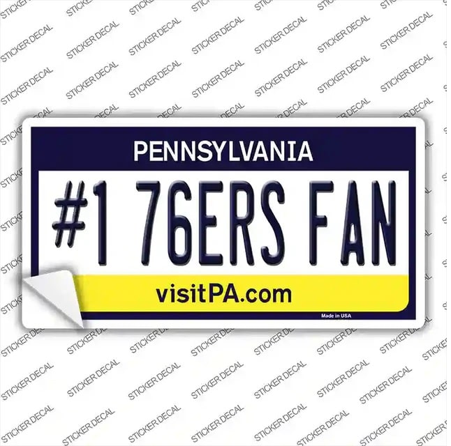 #1 76ers Fan Peel & Stick Bumper Sticker