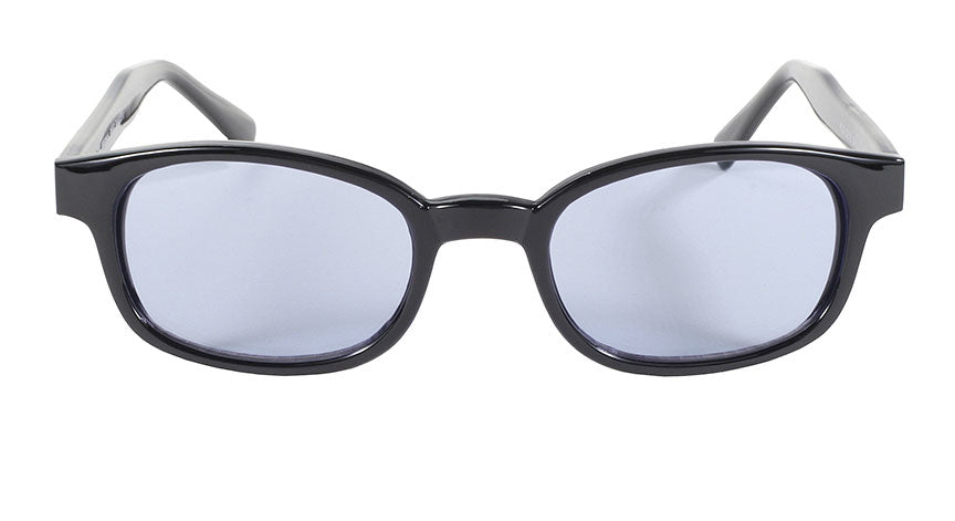 Front View Sunglasses KDs Black FRAME/LIGHT BLUE LENS