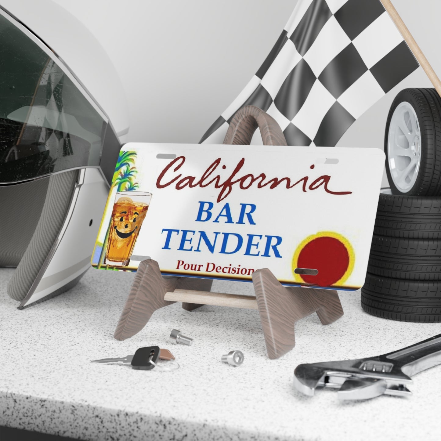 California Bartender - Pour Decisions Vanity License Plate