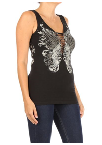 Angle BLACK Edgy Pistol Tank Top