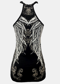 Back Of BLACK Stunning Twist Halter Top