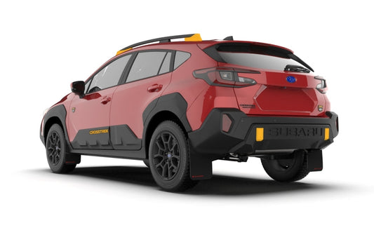 Rally Armor 24-25 Subaru Crosstrek (Wilderness Only) Black UR Mud Flap W/White Logo No Drilling Req