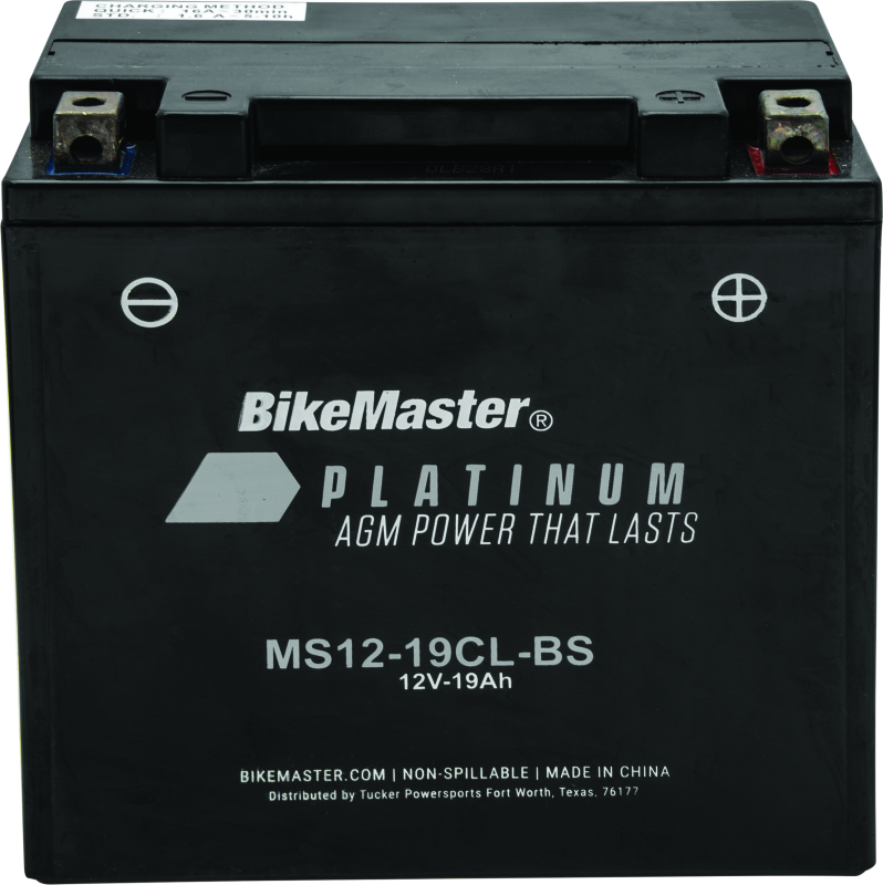 BikeMaster Platinum battery on a black background