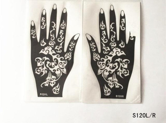 2Pcs/Set Temporary Womens Tattoo 25 Luxury Designs Body Art Waterproof Tattoo For Hands Wedding Party