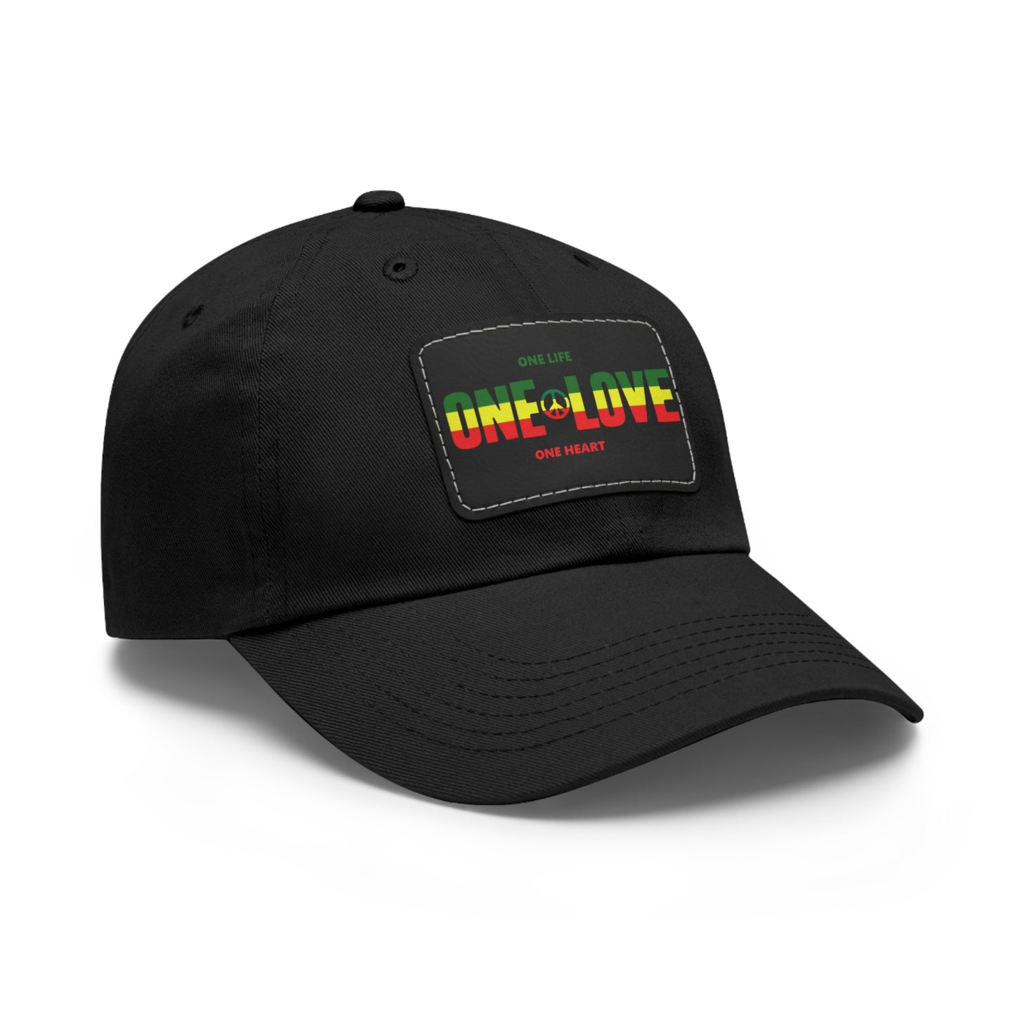 One Love Jamaica Marley Rasta Ball Cap with Leather Patch