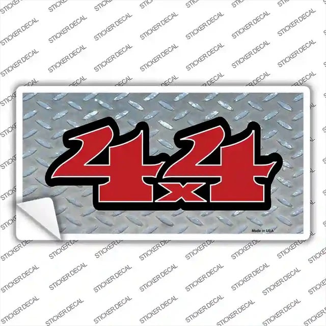 4 X 4 Diamond Plate Bumper Sticker