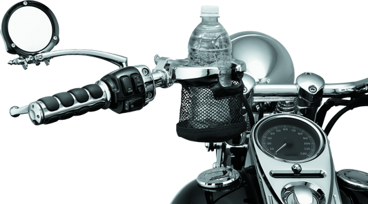 Kuryakyn Drink Holder with Mesh Basket 1 inch Clamp Chrome