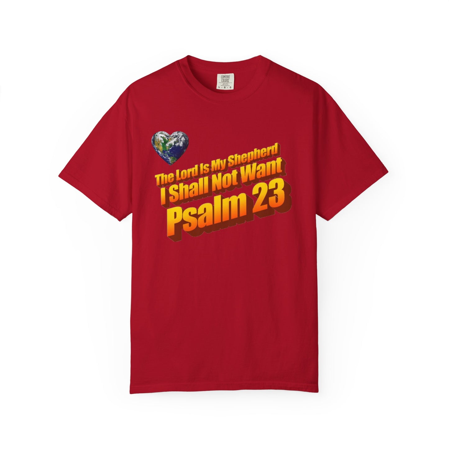 23rd Psalm Faith-Inspired Unisex T-Shirt Religious Casual Style Red