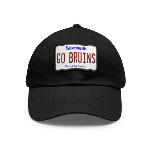 Black GO BRUINS Ball Cap with Leather Patch