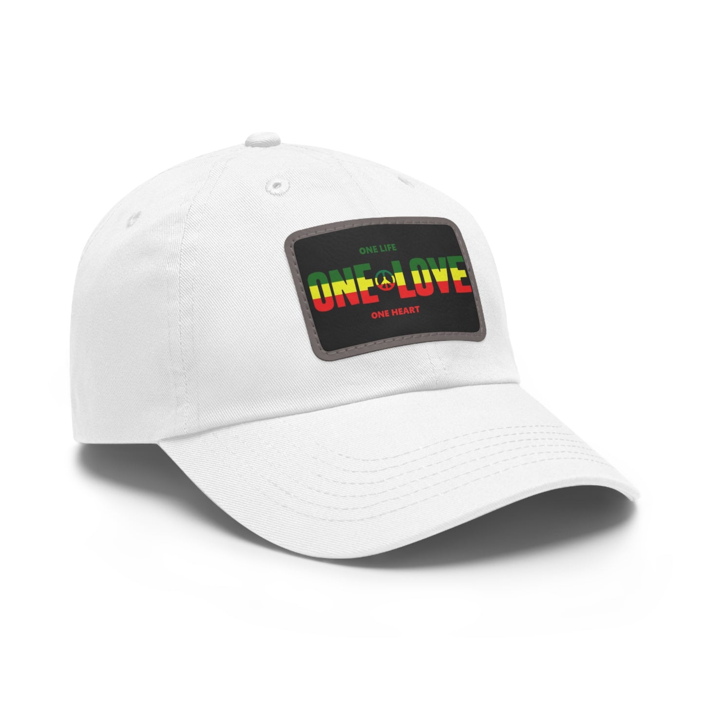One Love Jamaica Marley Rasta Ball Cap with Leather Patch
