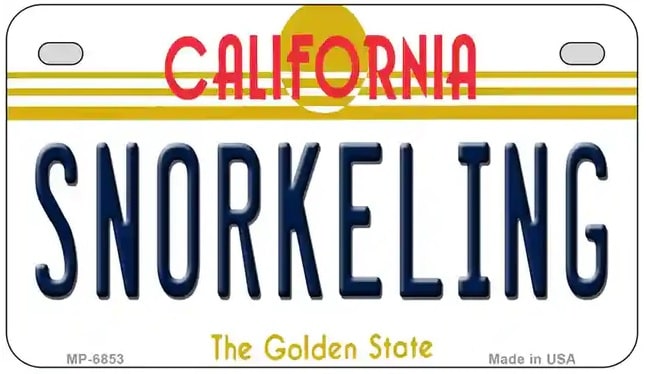 Snorkeling California Facade Novelty License Plate