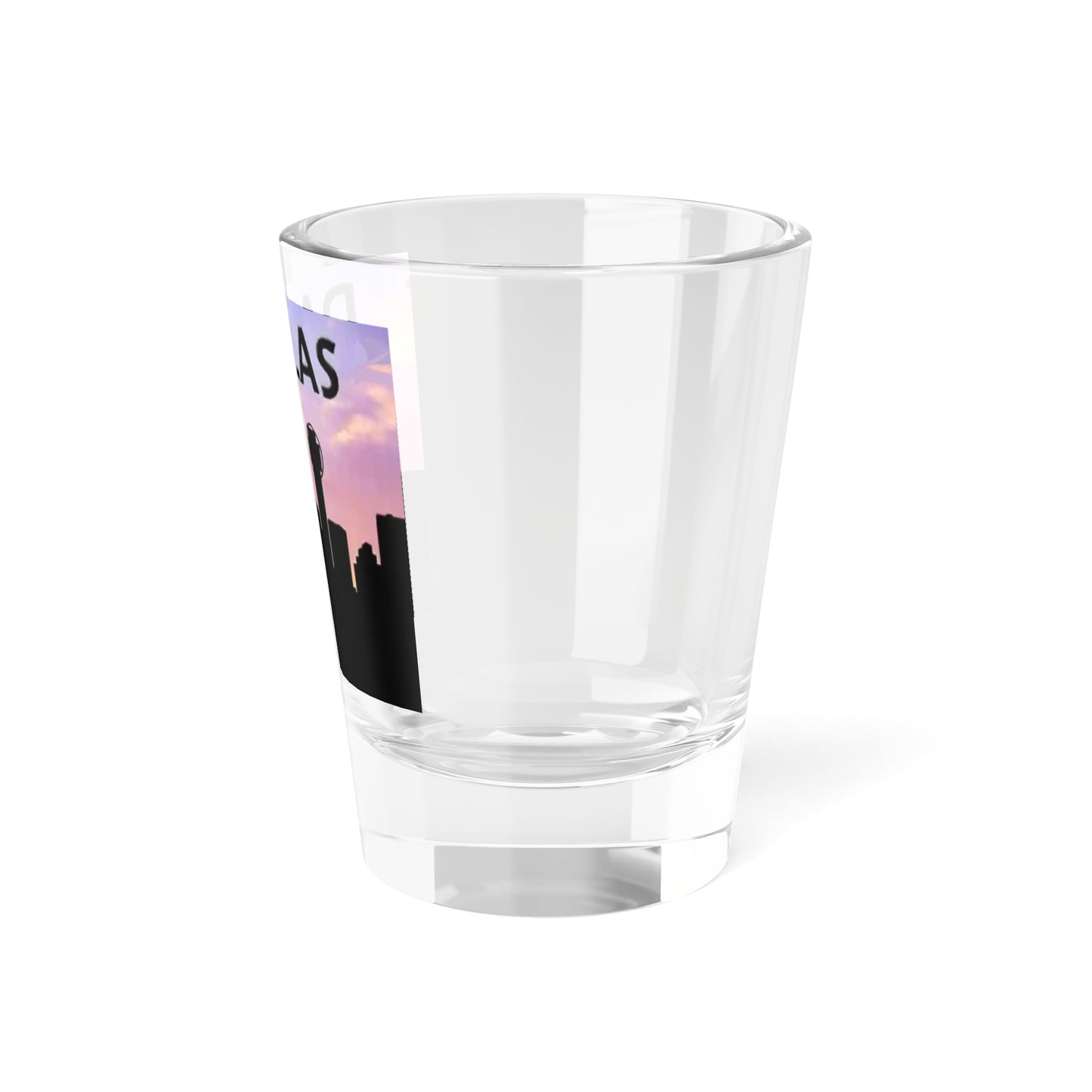 Side View Dallas Skyline Shot Glass