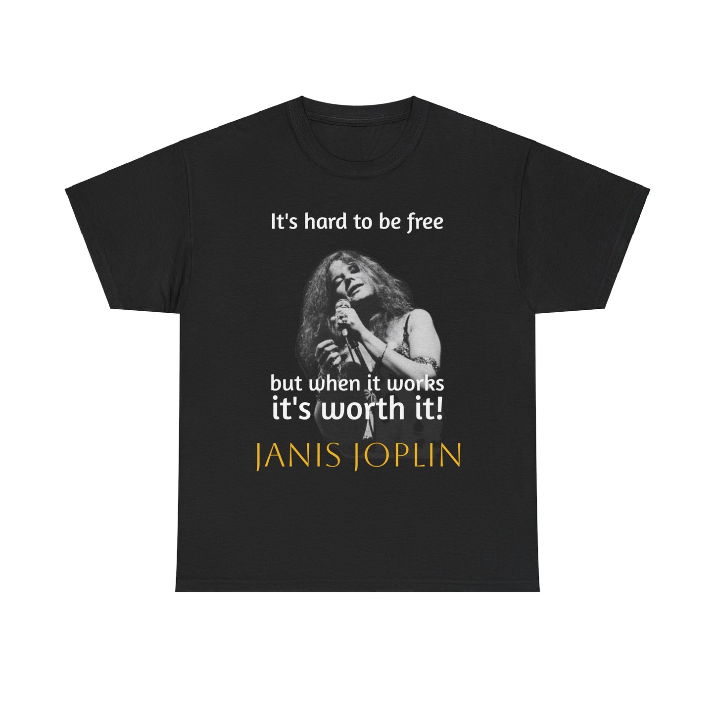 Janis Joplin Its Worth It Cotton Tee Shirt