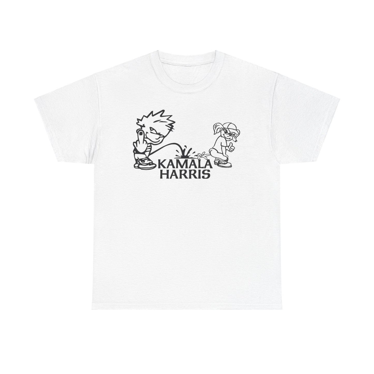 Piss On Kamala Harris Unisex Heavy Cotton White Tee Shirt