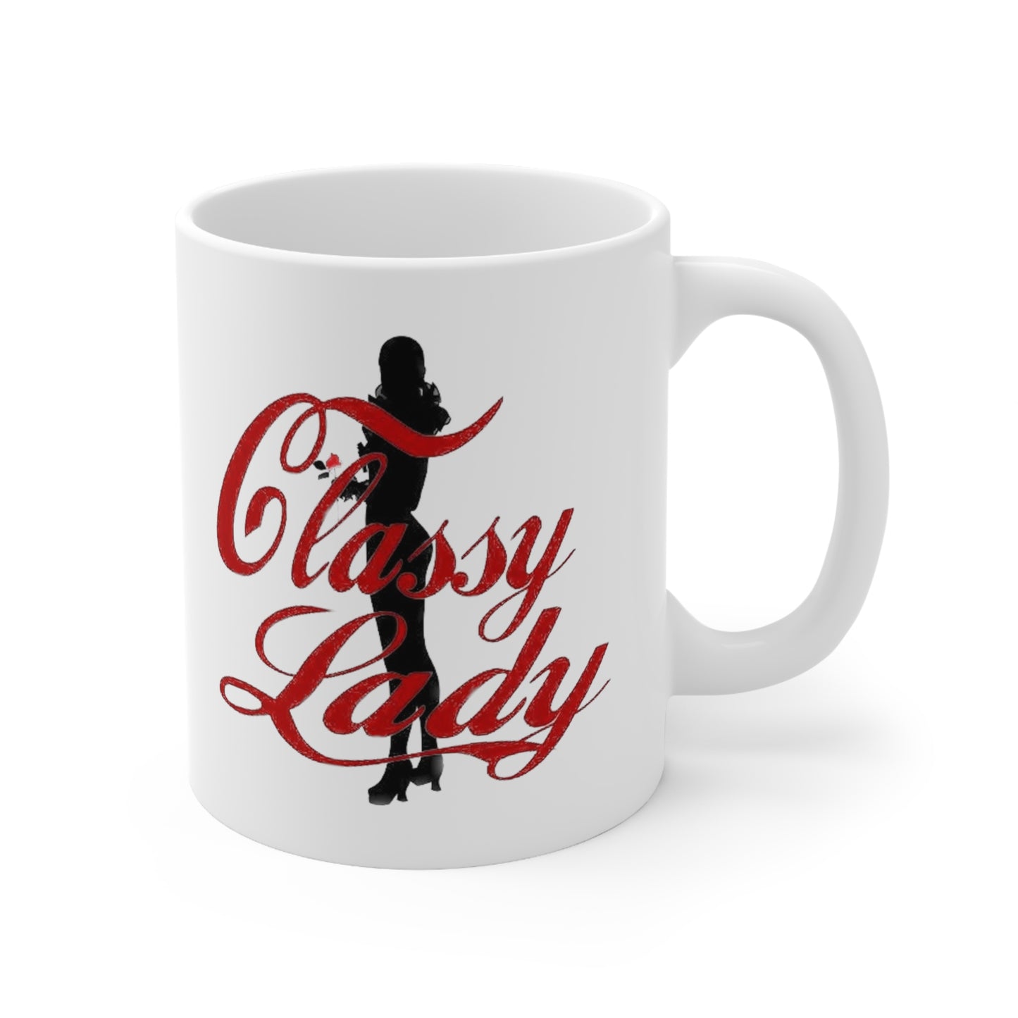Left Side View Classy Lady Ceramic Mug 11oz