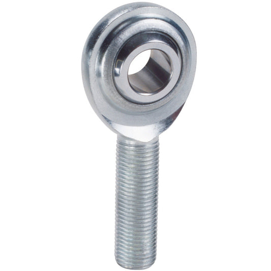 Metal bearing eye bolt on a white background