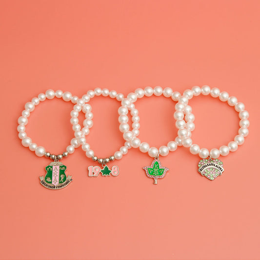AKA Sorority Inspired Charm Pearl