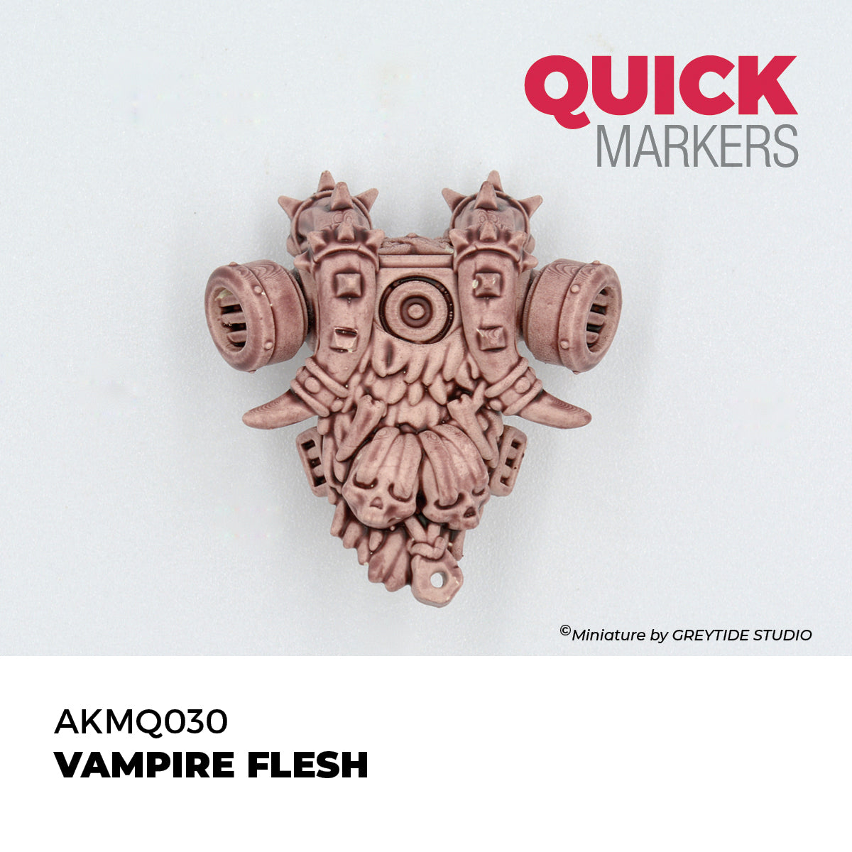 Decorative mask with intricate designs on a white background, featuring the brand 'Quick Markers'.