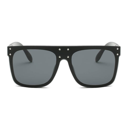 AKRON | Flat Top Oversize Mirrored Square Sunglasses Circle