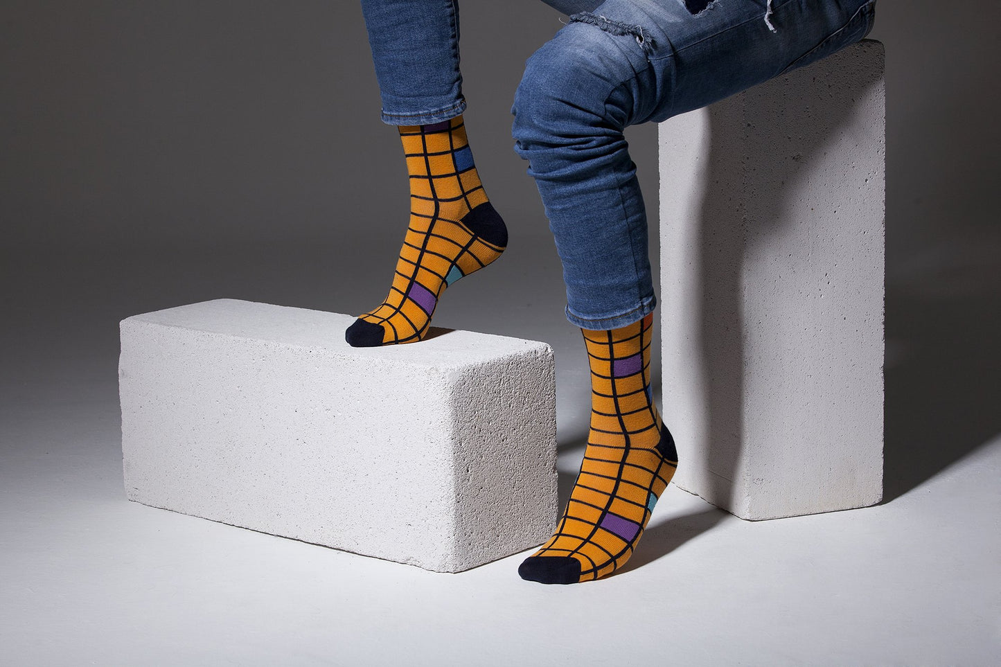 Men's Fashionable Blocks Socks 5 Pack