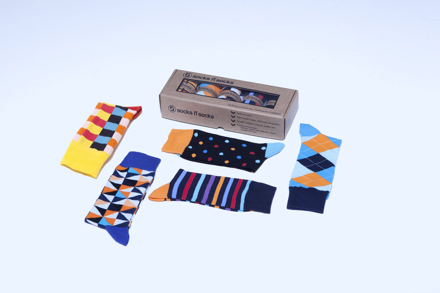 Men's Fashionable Mix Set Socks 5 Pack
