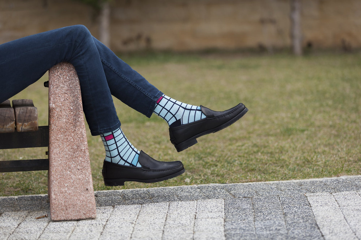 Men's Fashionable Blocks Socks 5 Pack