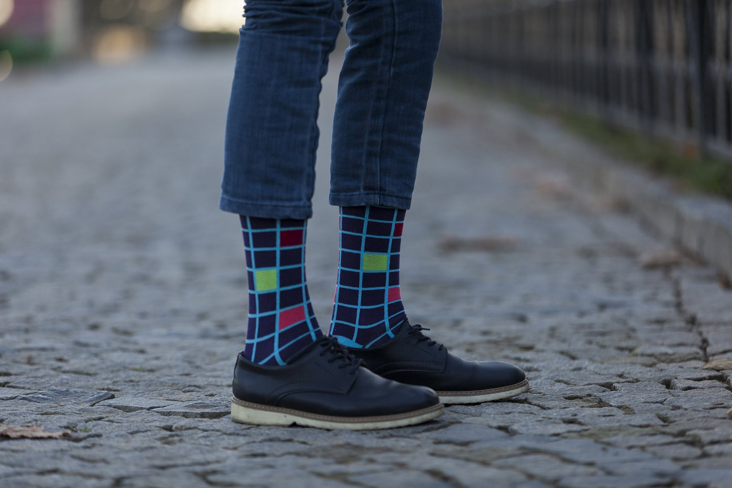 Men's Fashionable Blocks Socks 5 Pack