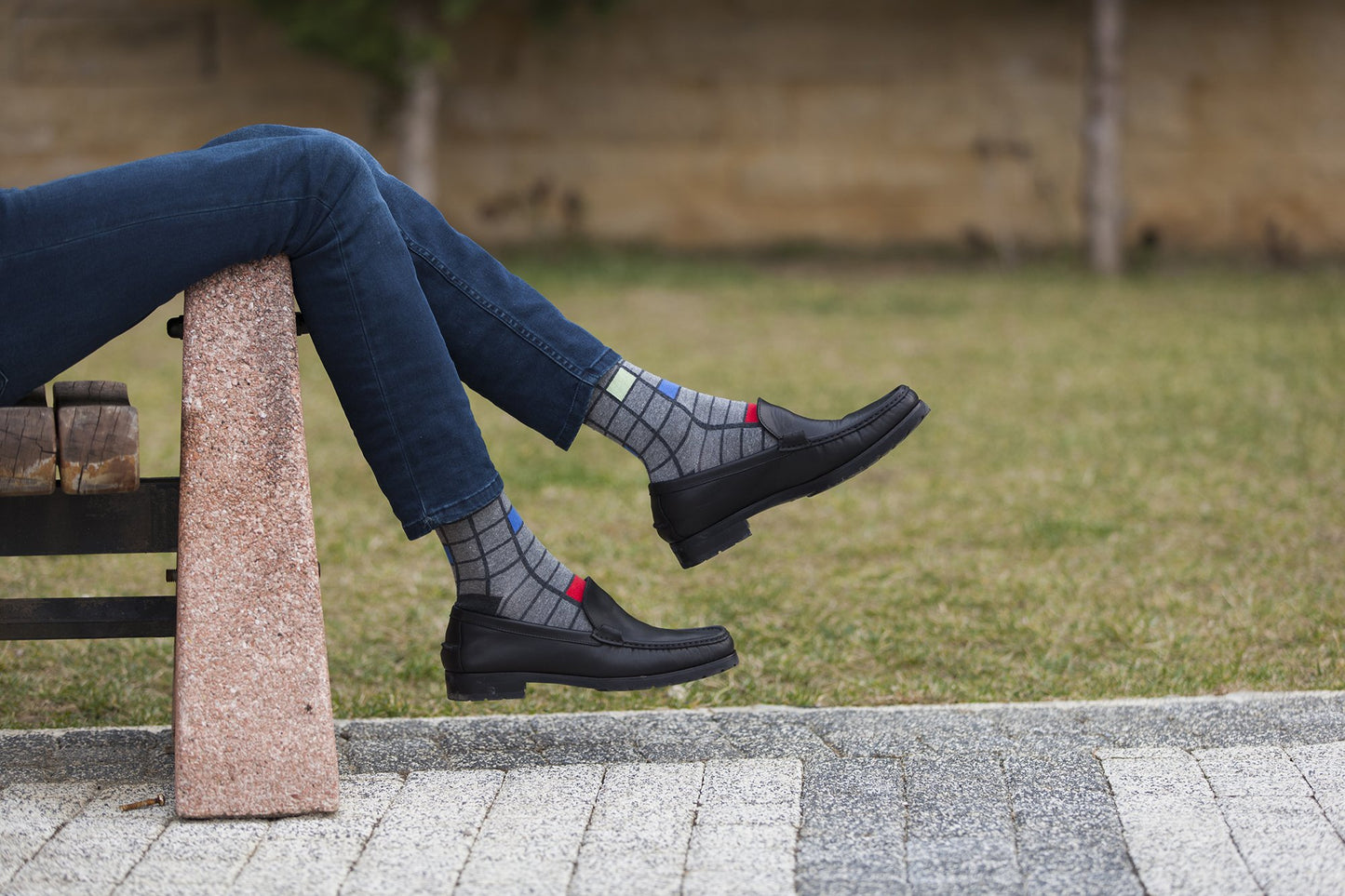 Men's Fashionable Blocks Socks 5 Pack