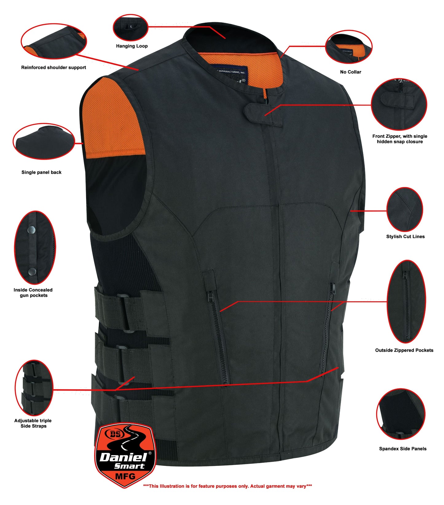 DS Men's Textile Updated SWAT Team Style Vest