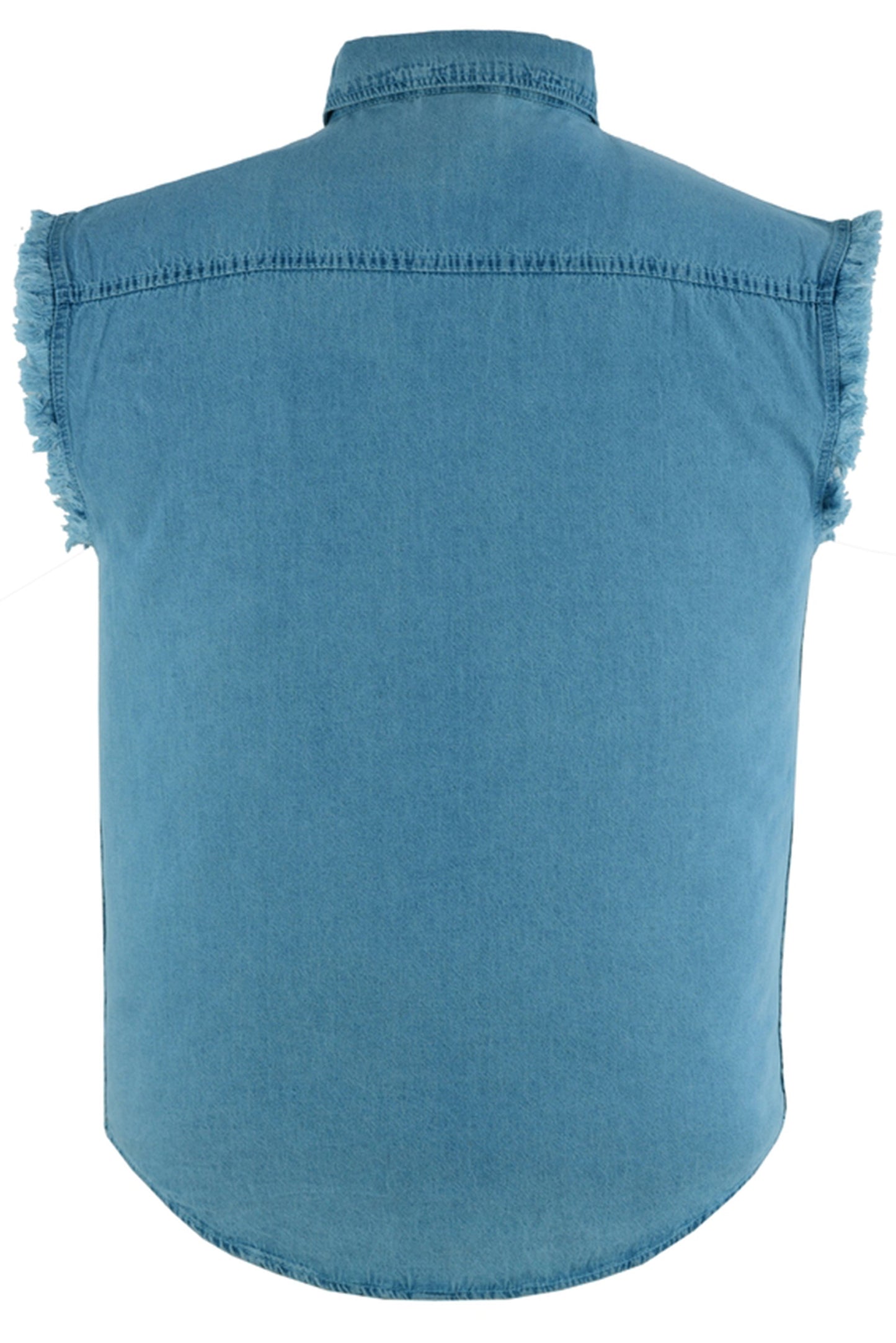 Full Back Men's Blue Lightweight Sleeveless Denim Shirt