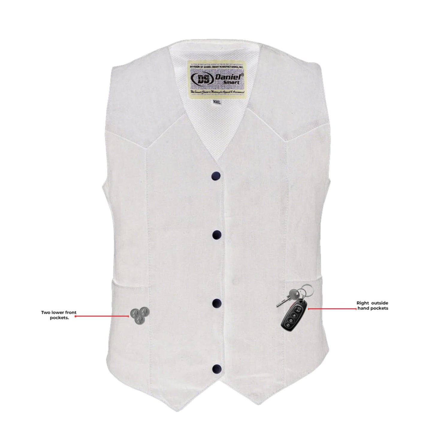 Xray View DM Women's Denim Classic Plain Sides Vest