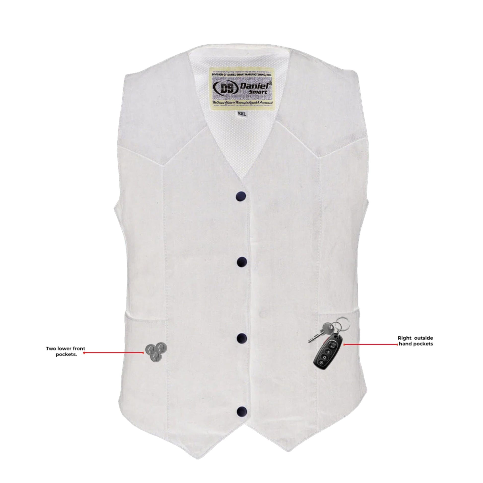 Xray View DM Women's Denim Classic Plain Sides Vest