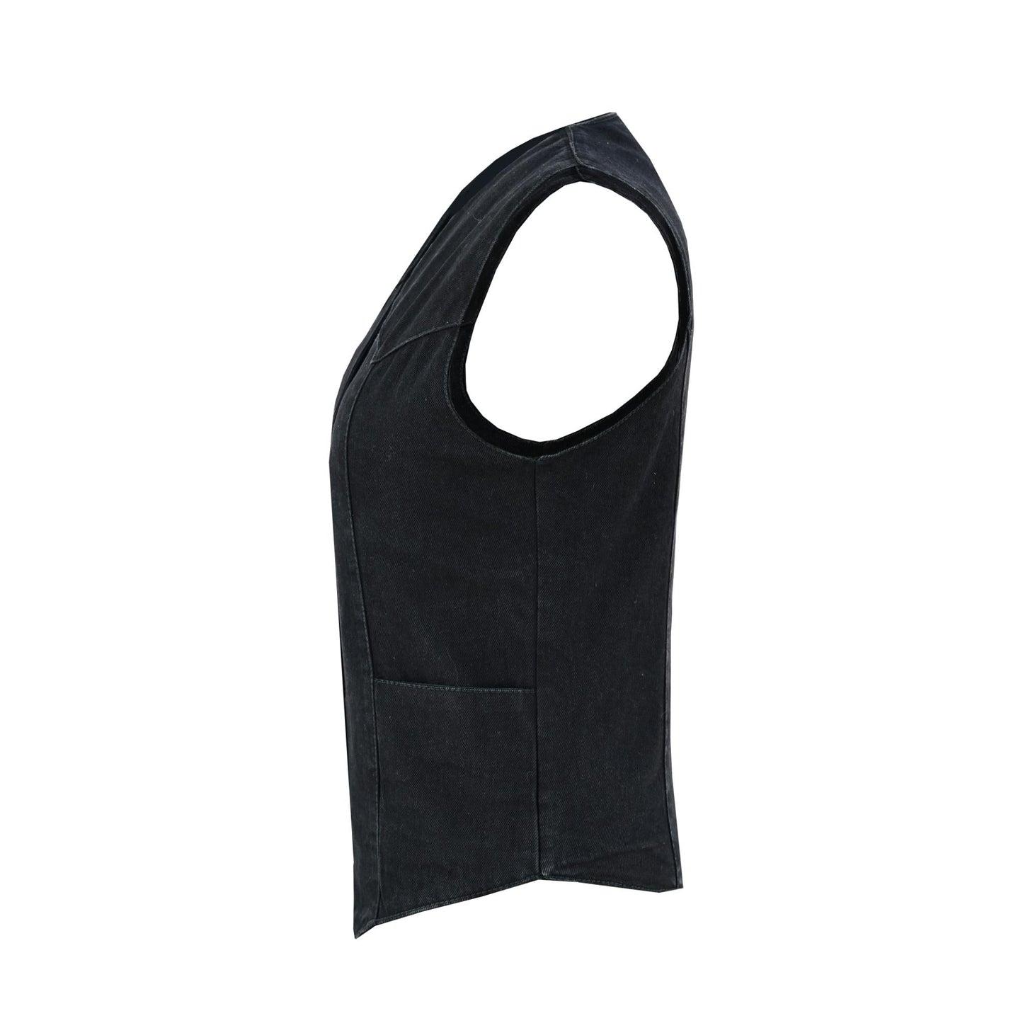 Side View DM Women's Denim Classic Plain Sides Vest